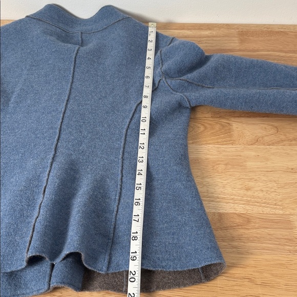 EILEEN FISHER 96% MERINO WOOL Blue Button-Up Jacket - Picture 7 of 16